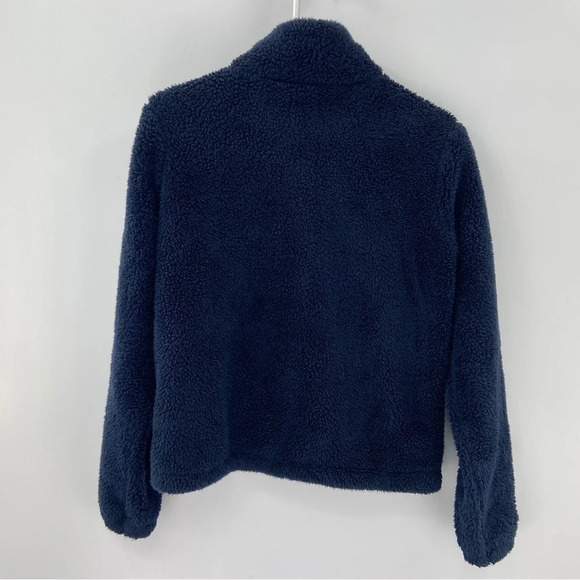 Crewcuts by J Crew Furry 1/4 Zip Fleece Mock Neck Pullover Blue Kids Size 14 - Picture 3 of 6